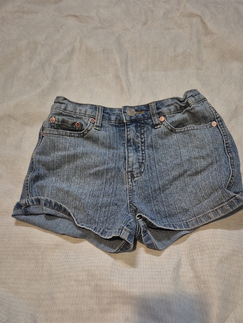Tag Kids Rolled Hem Denim Shorts - Medium Blue